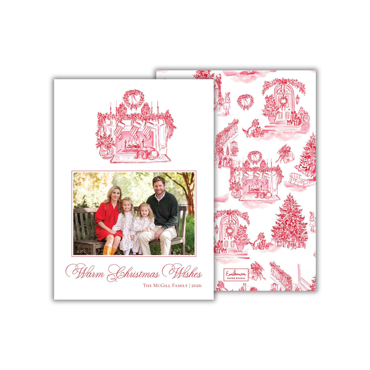 Winter Hearth Christmas Card - Red