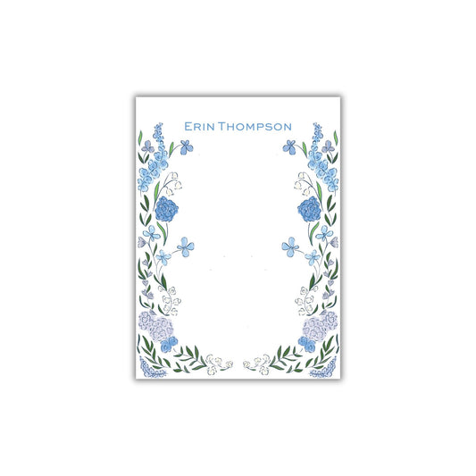 Blue Floral Notepad