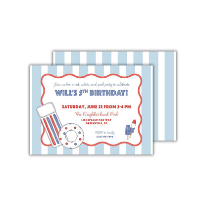 Patriotic Pool Party Invitation