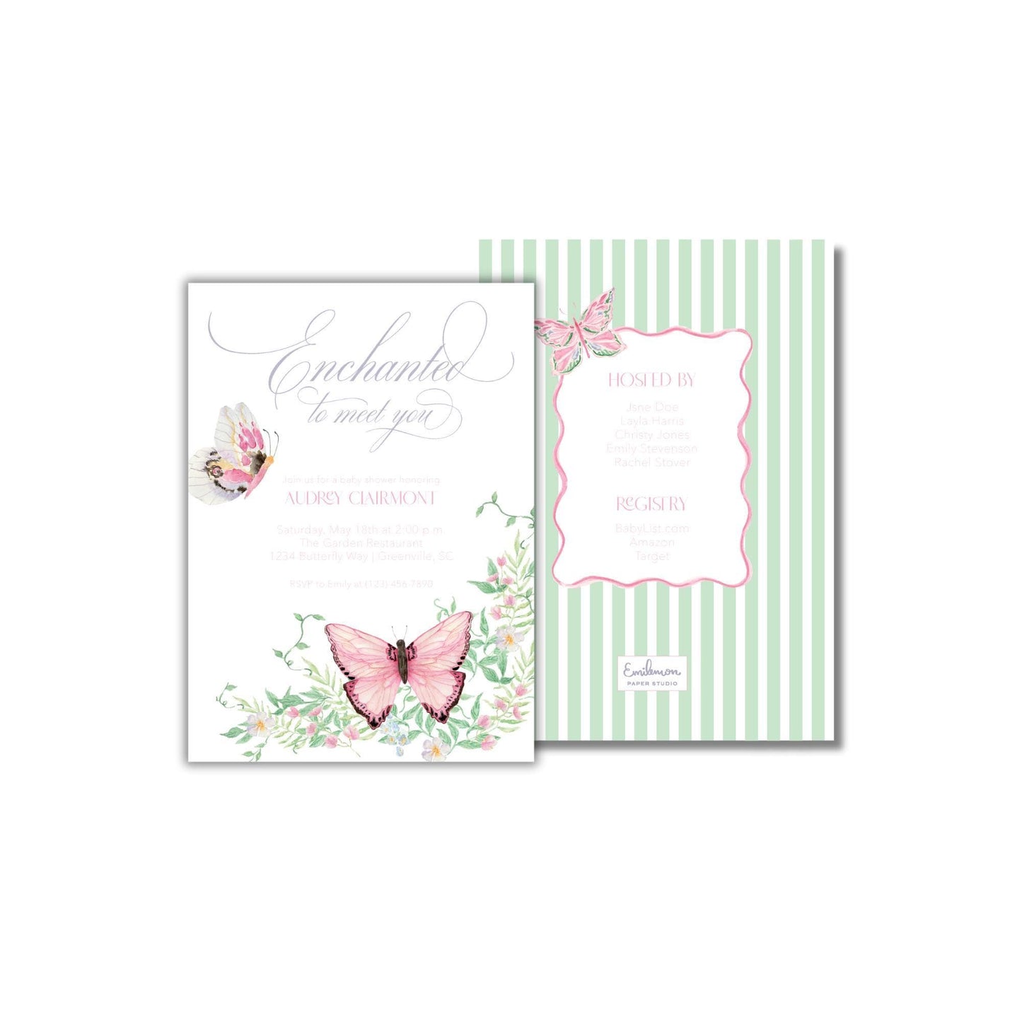 Enchanted to Meet You Baby Shower Invitation