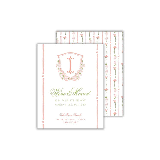 a wedding card with a wreath on it