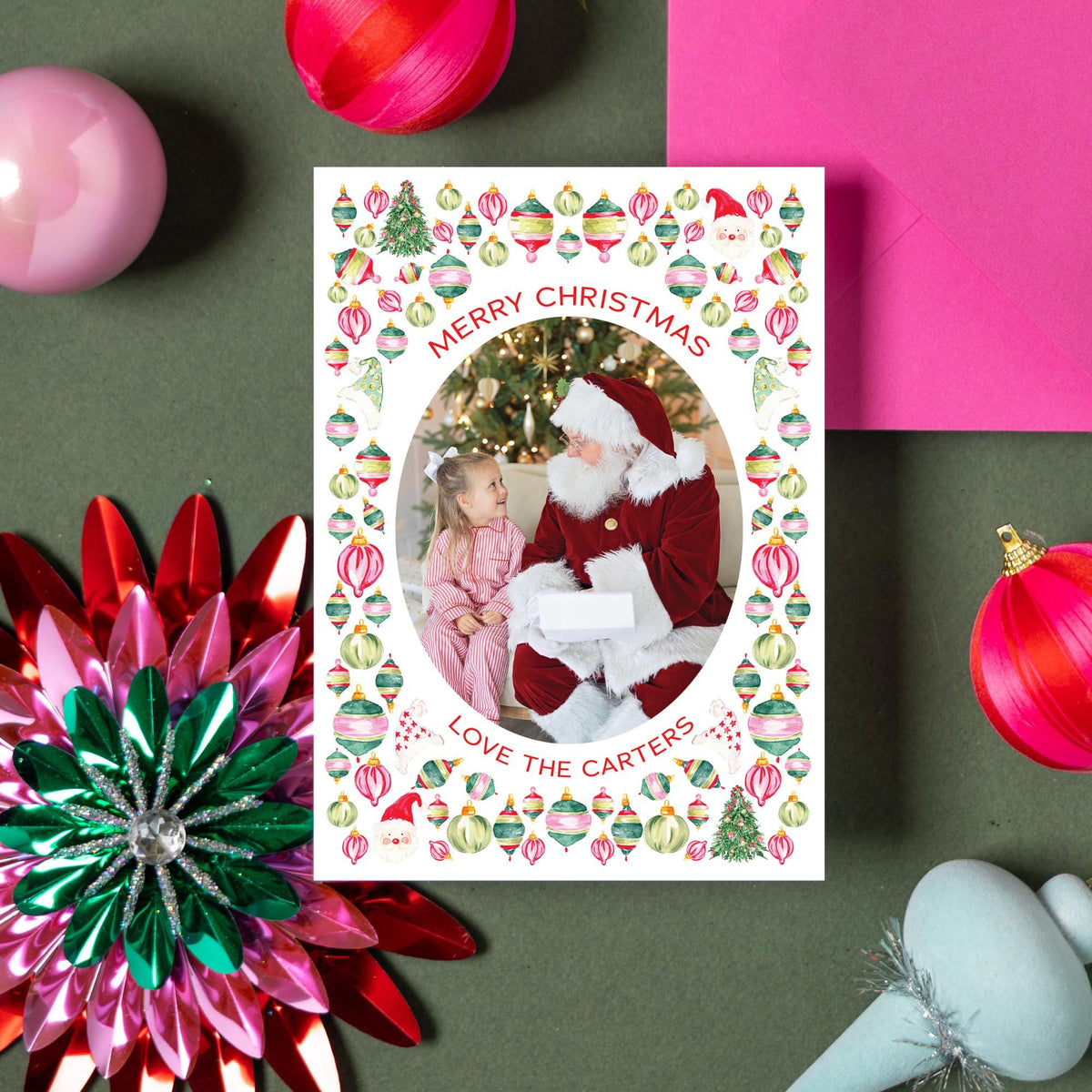 Oval Ornament Christmas Card