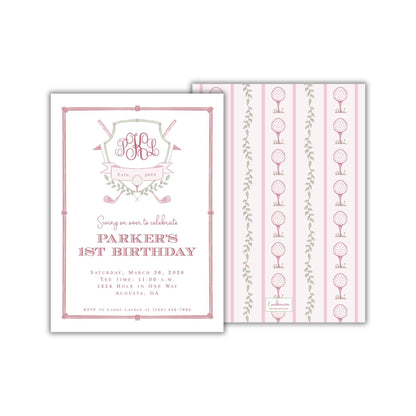 The image is a birthday invitation for a Parker's 1st birthday celebration.