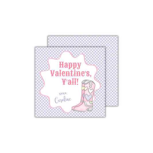 Cowboy Boot Valentine - Pink