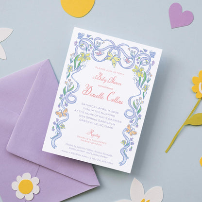 Butterfly Garden Baby Shower Invitation