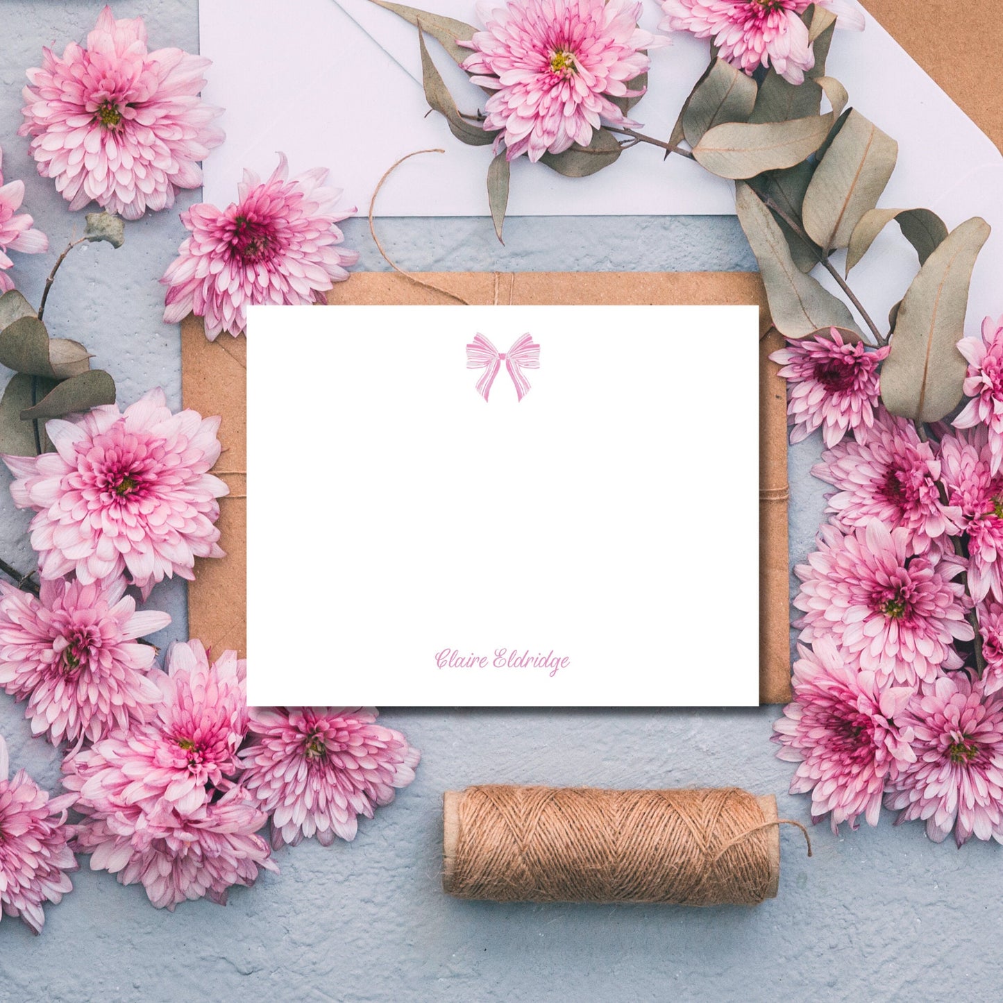 Bow Notecards - Pink