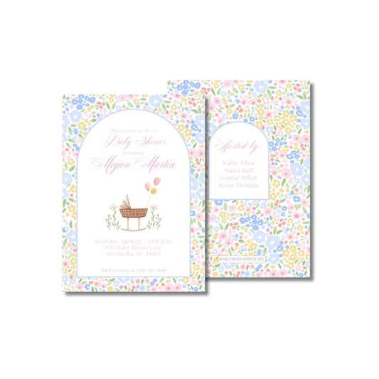 Ditsy Floral Baby Shower Invitations