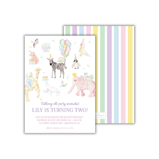 The image is a birthday invitation for a girl named Lily, celebrating her second birthday.