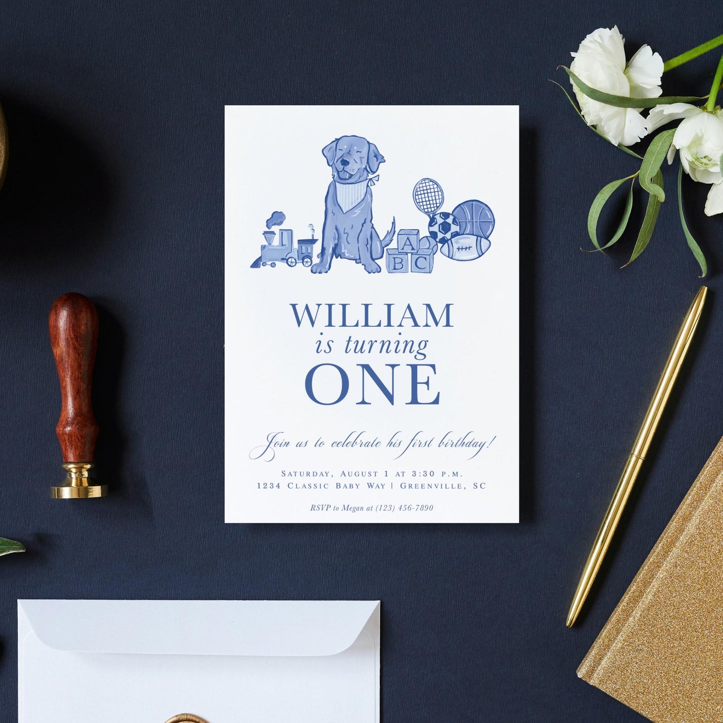 Delftware Boy Invitation