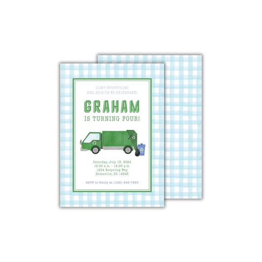 Garbage Truck Invitation