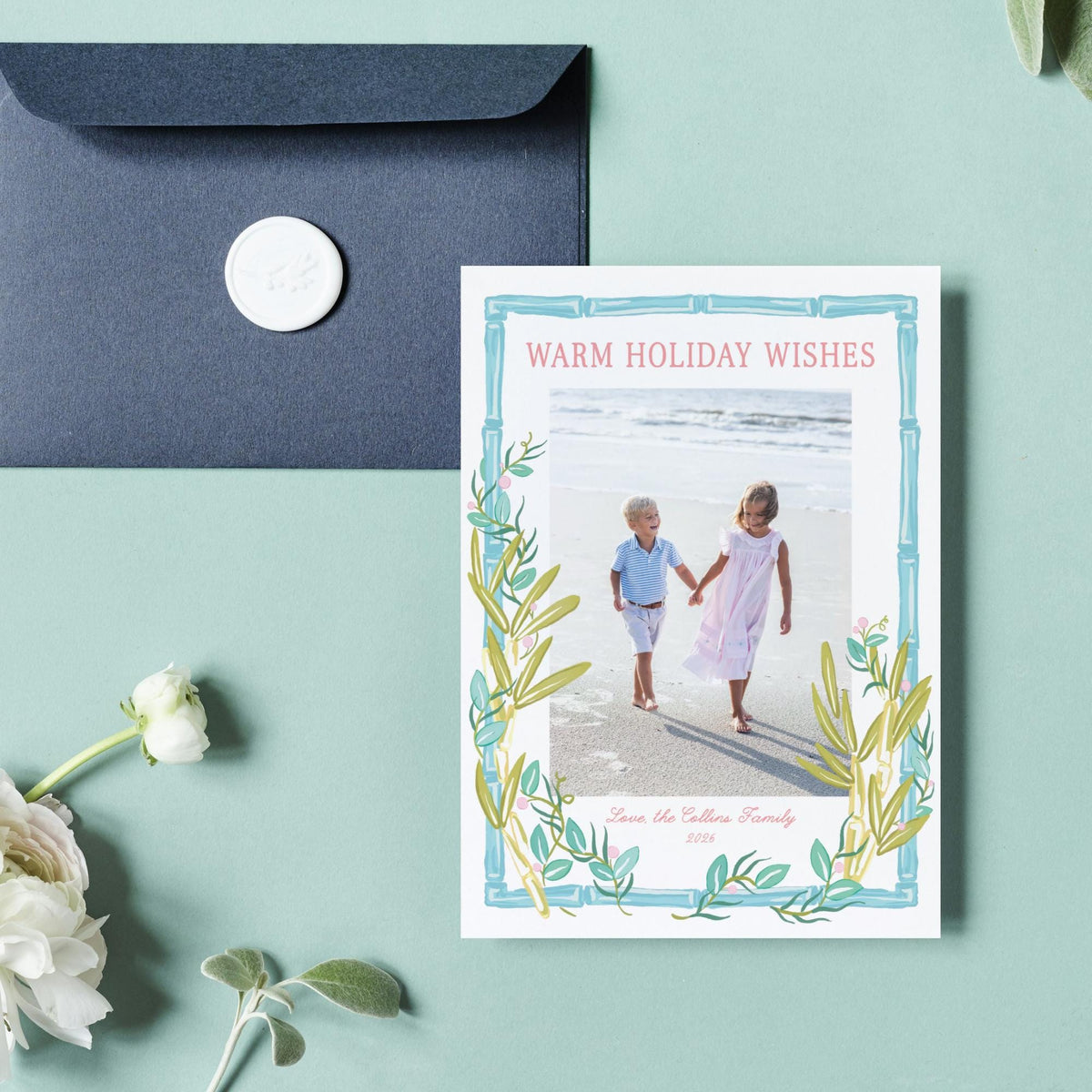 Coastal Chinoiserie Christmas Card