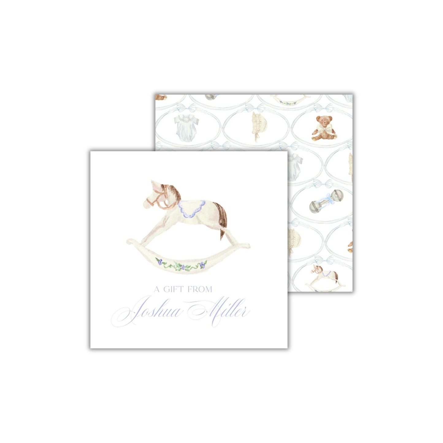 Rocking Horse Enclosure Cards - Blue