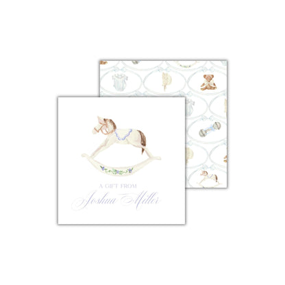 Rocking Horse Enclosure Cards - Blue