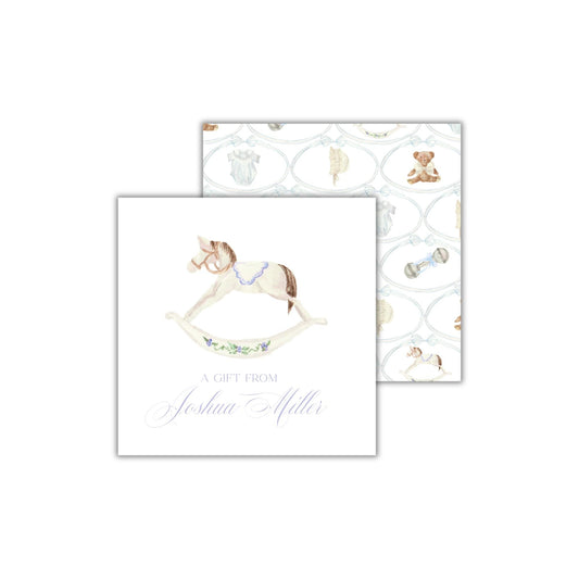 Rocking Horse Enclosure Cards - Blue
