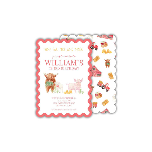 Barnyard Invitation - Red
