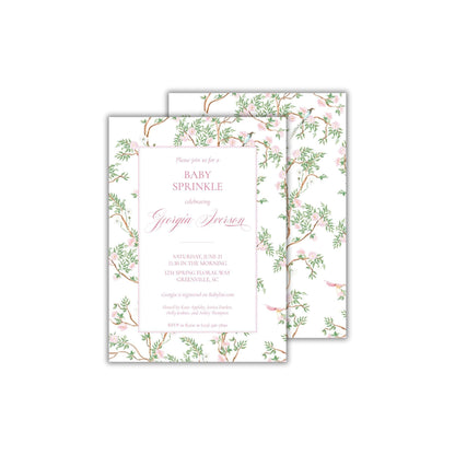 Spring Chinoiserie Baby Shower Invitation