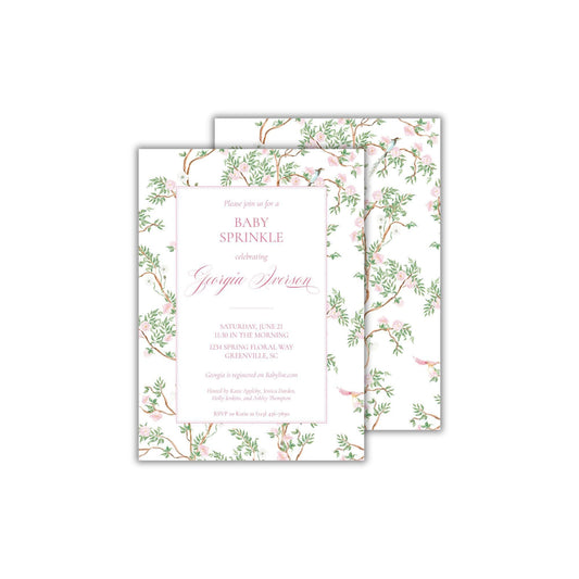 Spring Chinoiserie Baby Shower Invitation