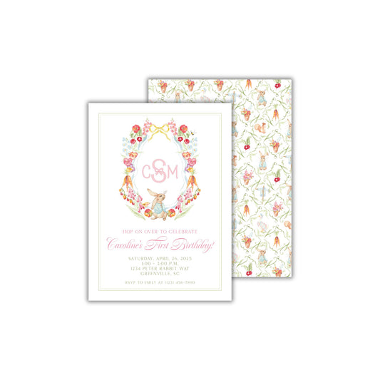 Floral Bunny Invitation