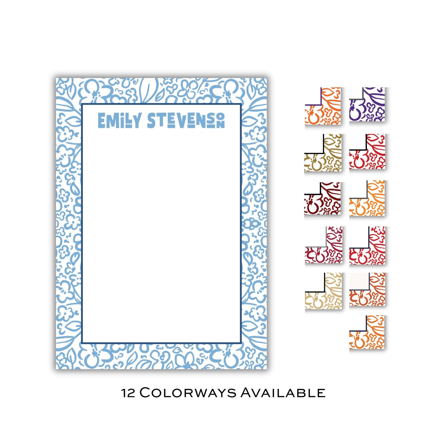 Floral College Colors Notepad