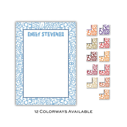 Floral College Colors Notepad
