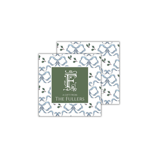 Blue Bow Christmas Tags