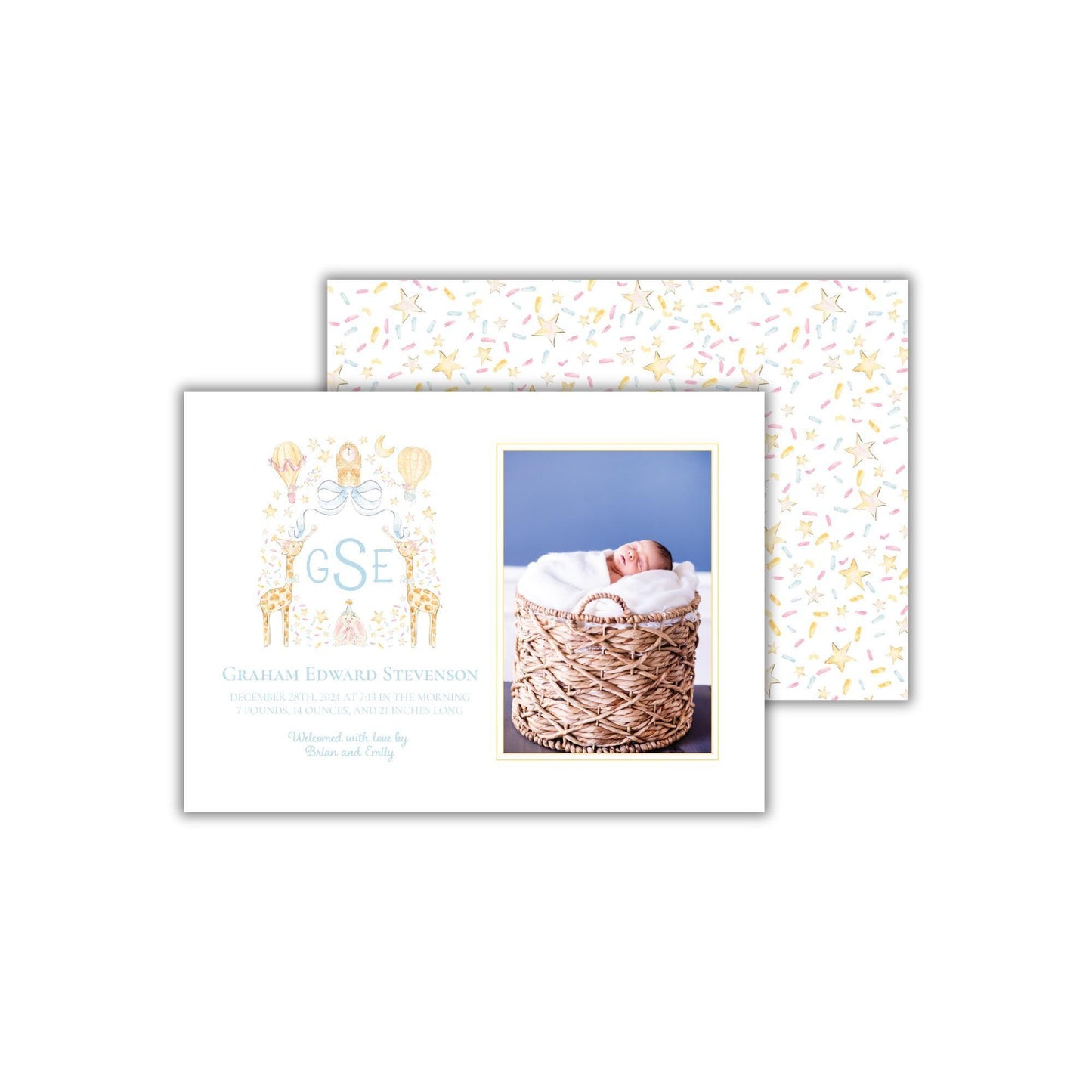 Adventure Awaits Birth Announcement - Blue
