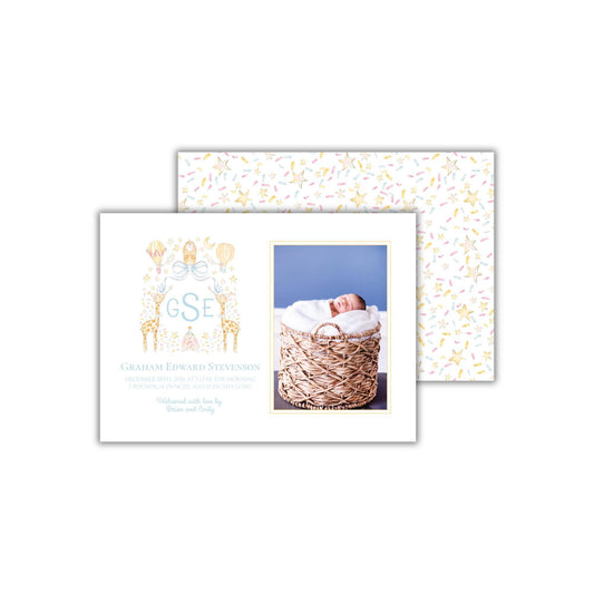 Adventure Awaits Birth Announcement - Blue