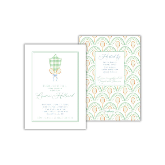 Tennis Baby Shower Invitation - Blue