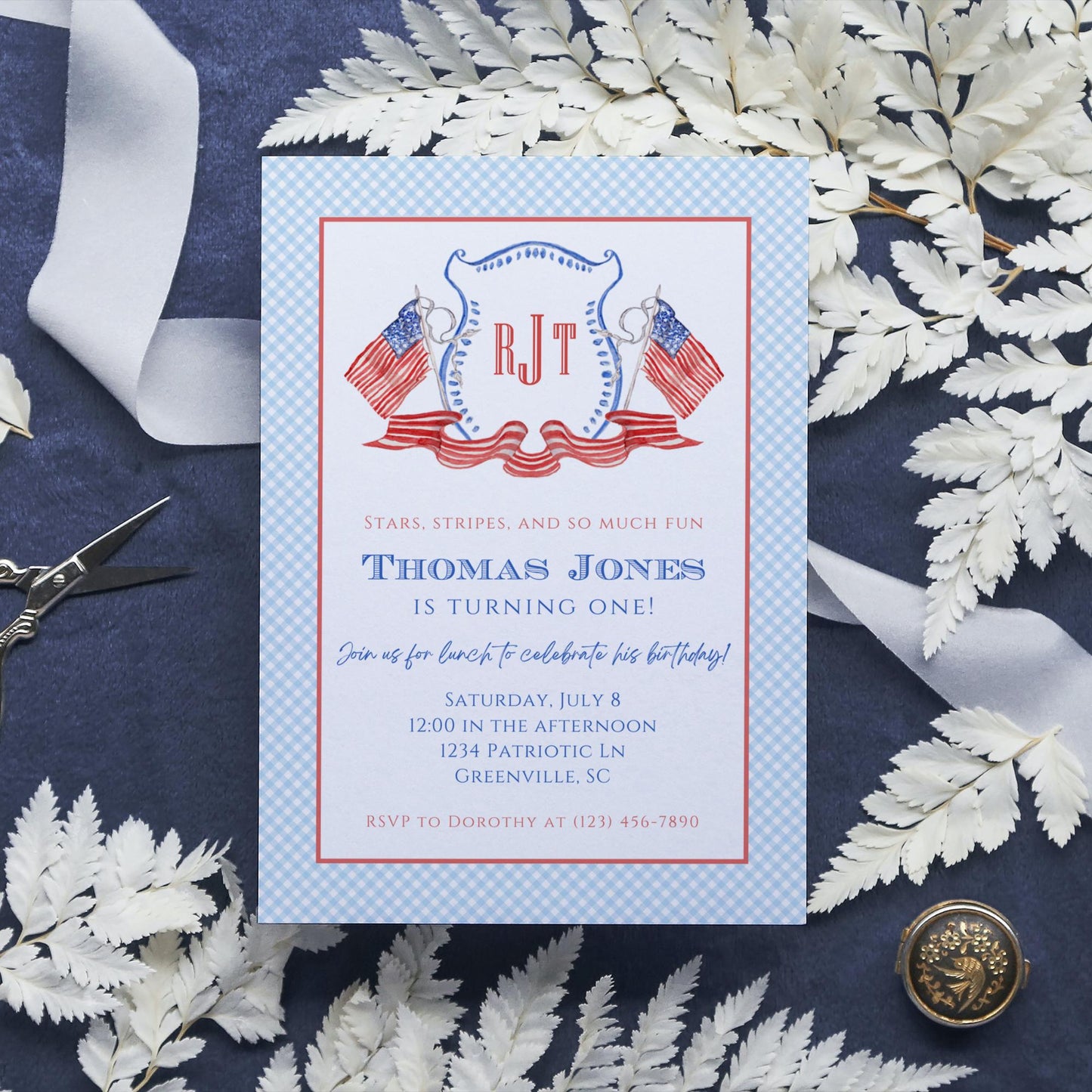 Patriotic Crest Invitation