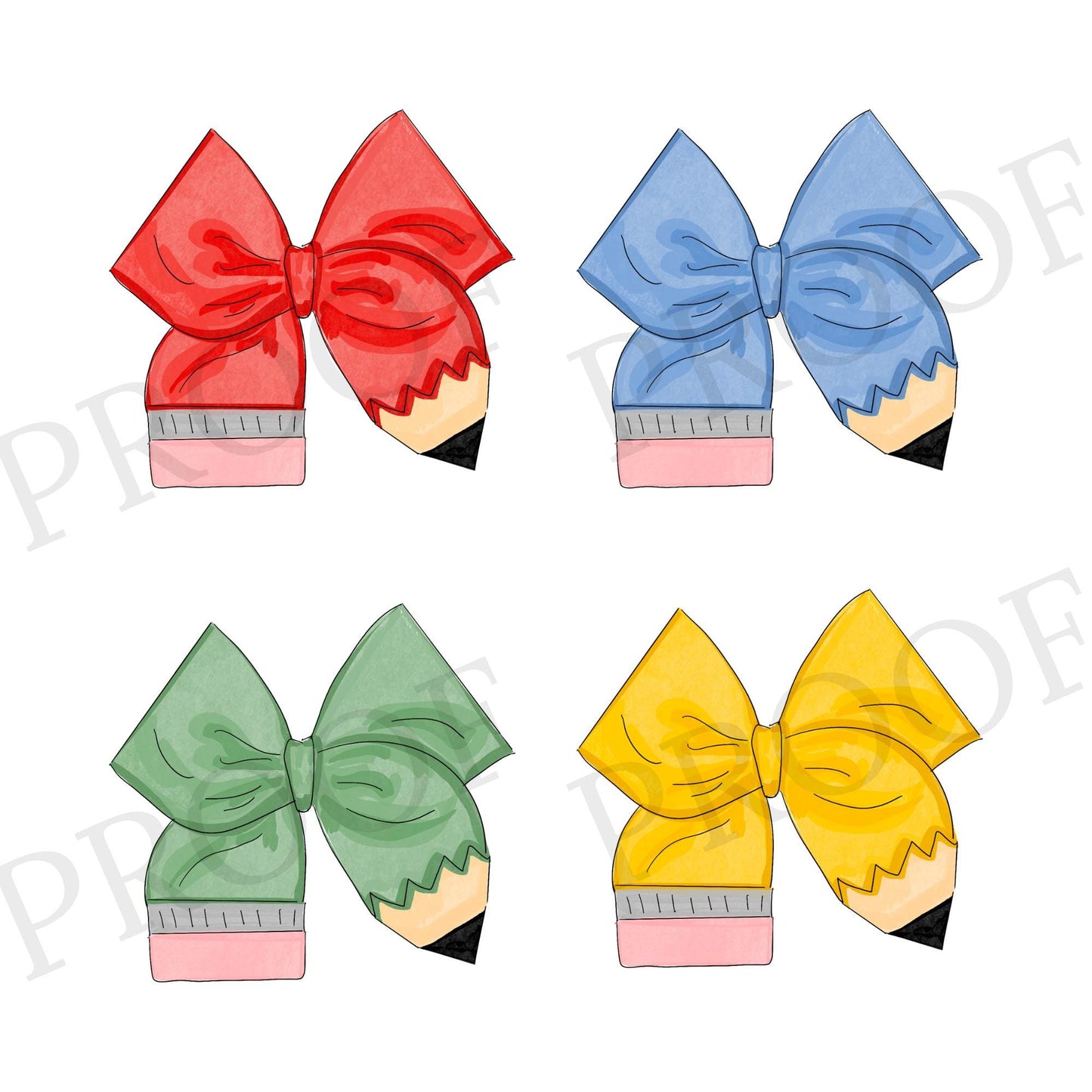 Pencil Bow Bag Tag