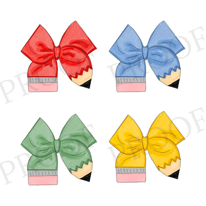 Pencil Bow Bag Tag