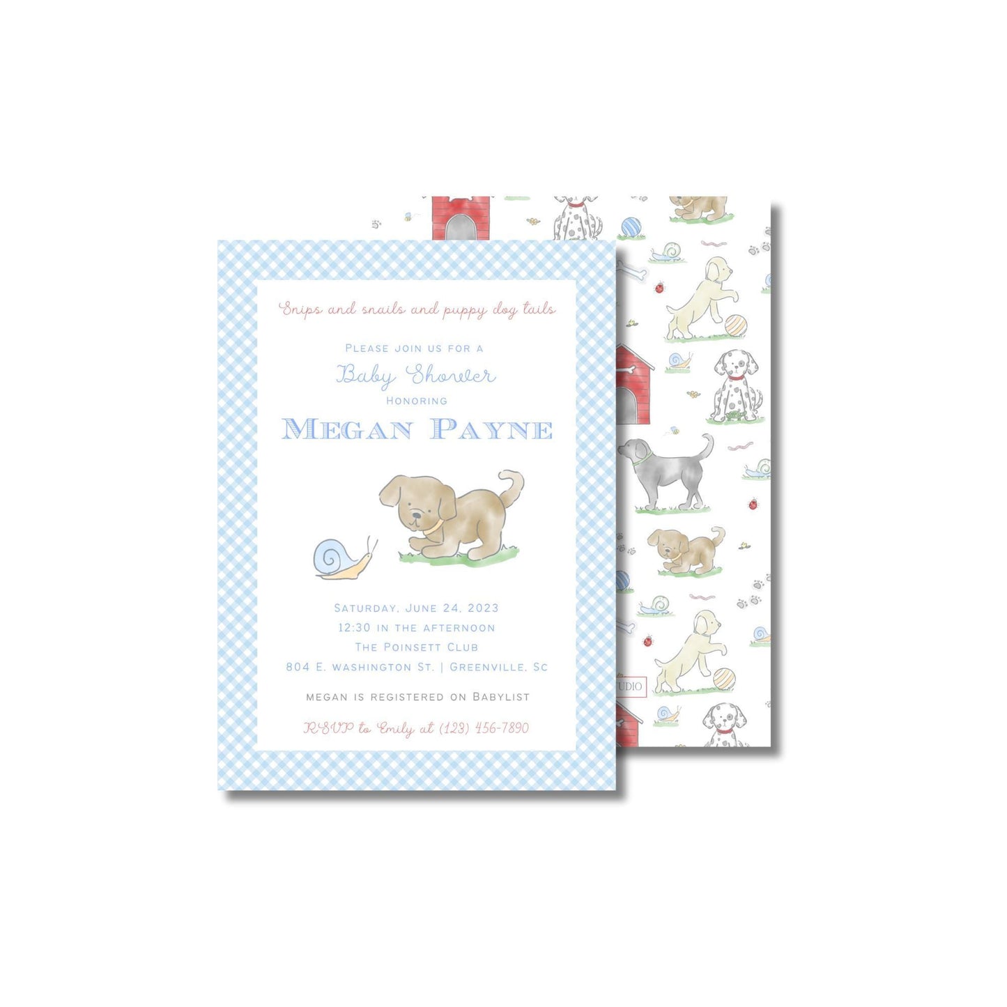 Snips and Snails Baby Shower Invitation