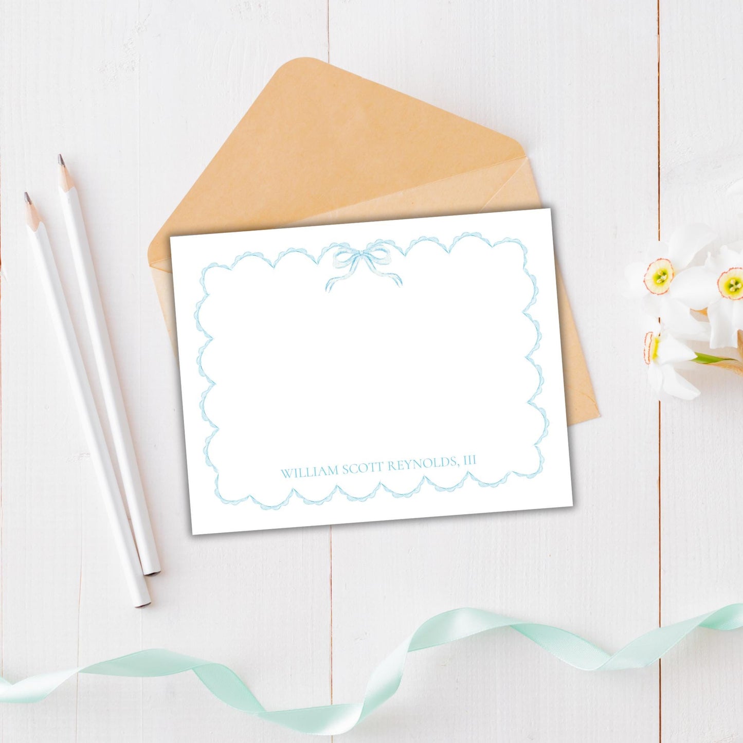 Nursery Toile Notecards - Blue