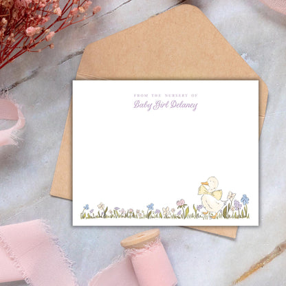 a card with a baby ducky on it