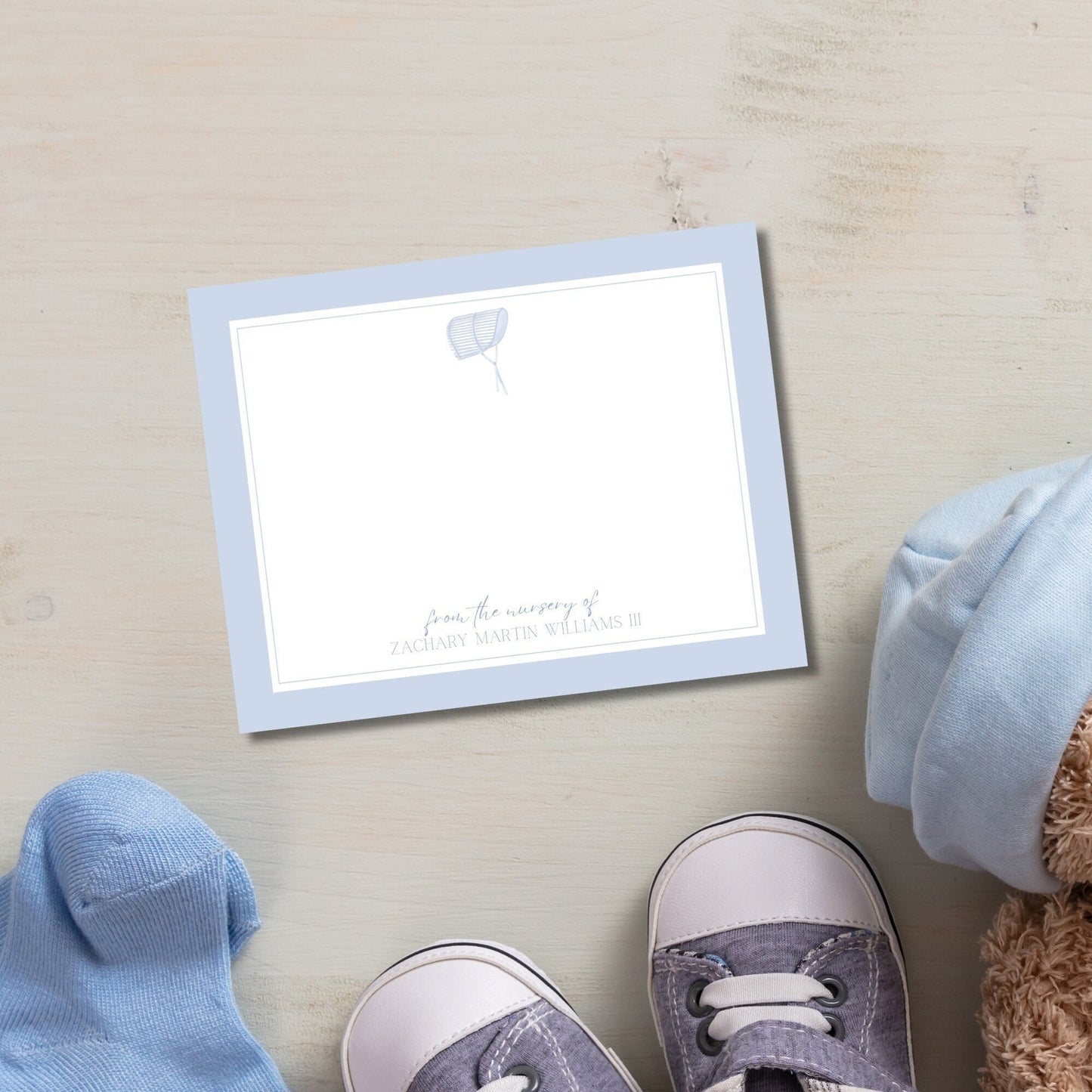 Baby Bonnet Notecards - Blue