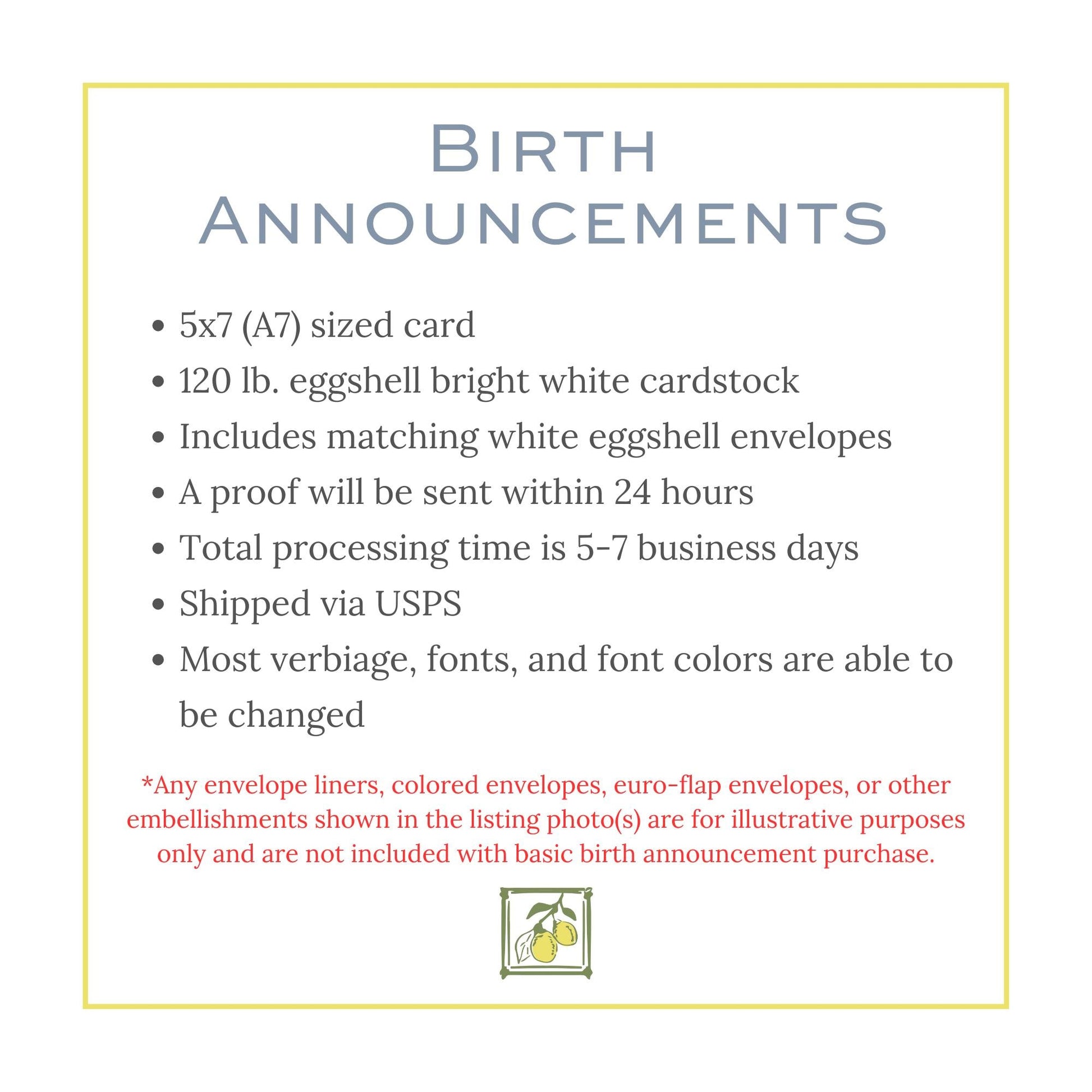 the birth announcement for birth announcements
