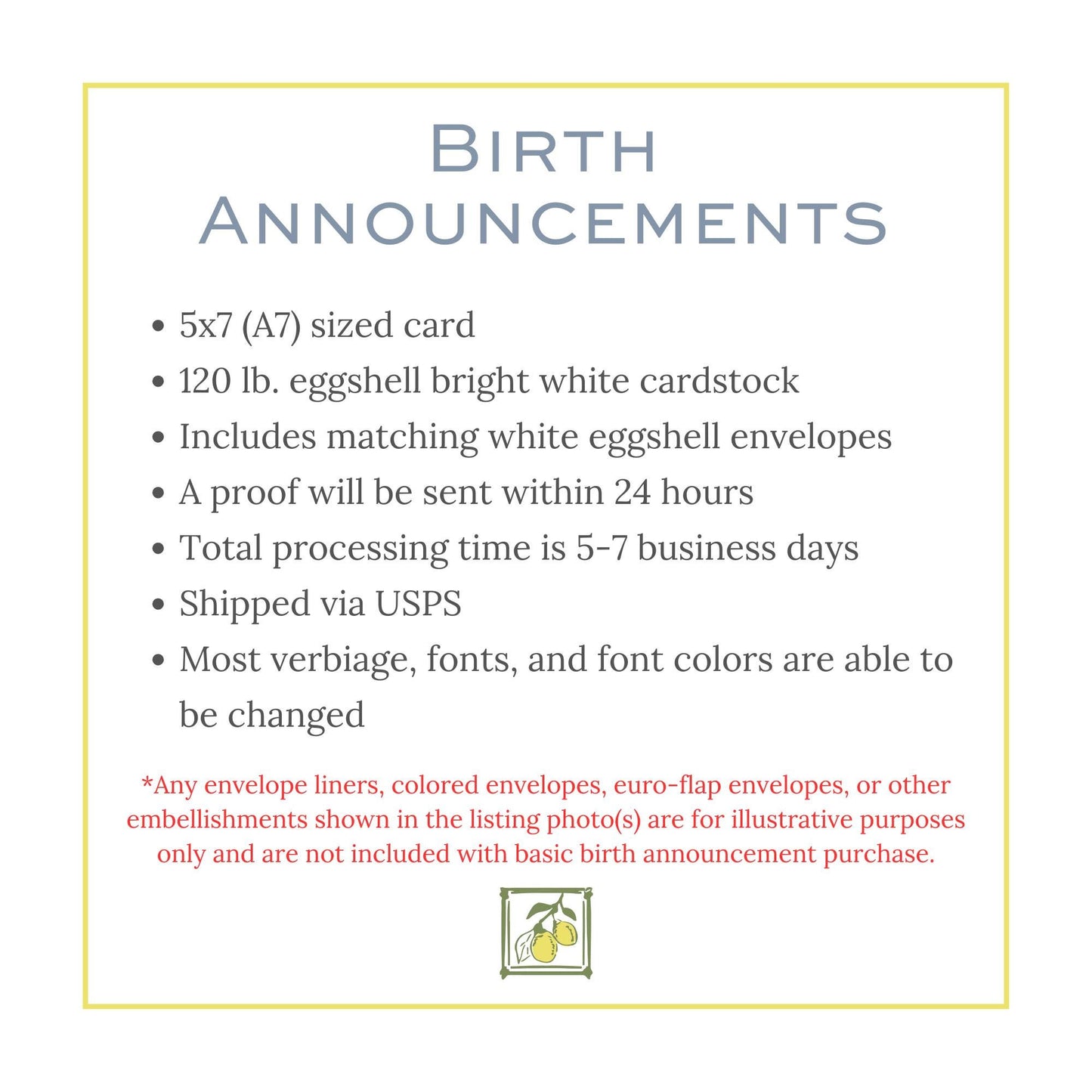 the birth announcement for birth announcements