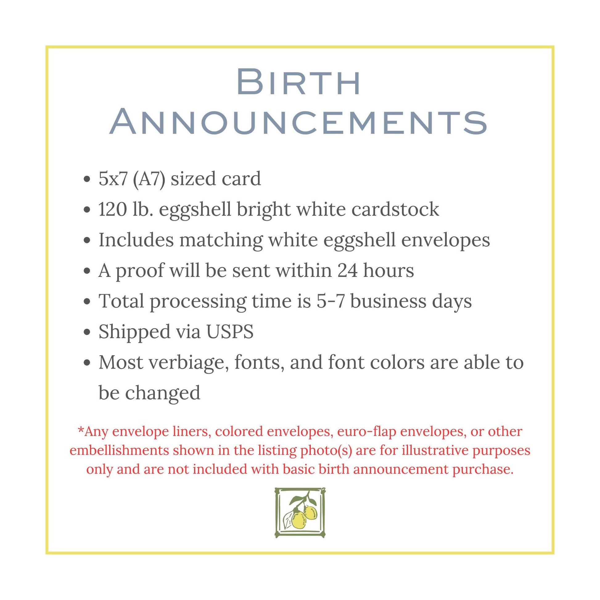 the birth announcement for birth announcements