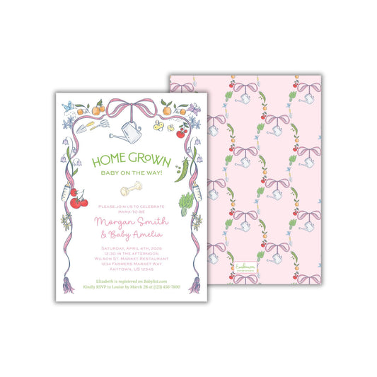 Home Grown Baby Shower Invitation - Pink