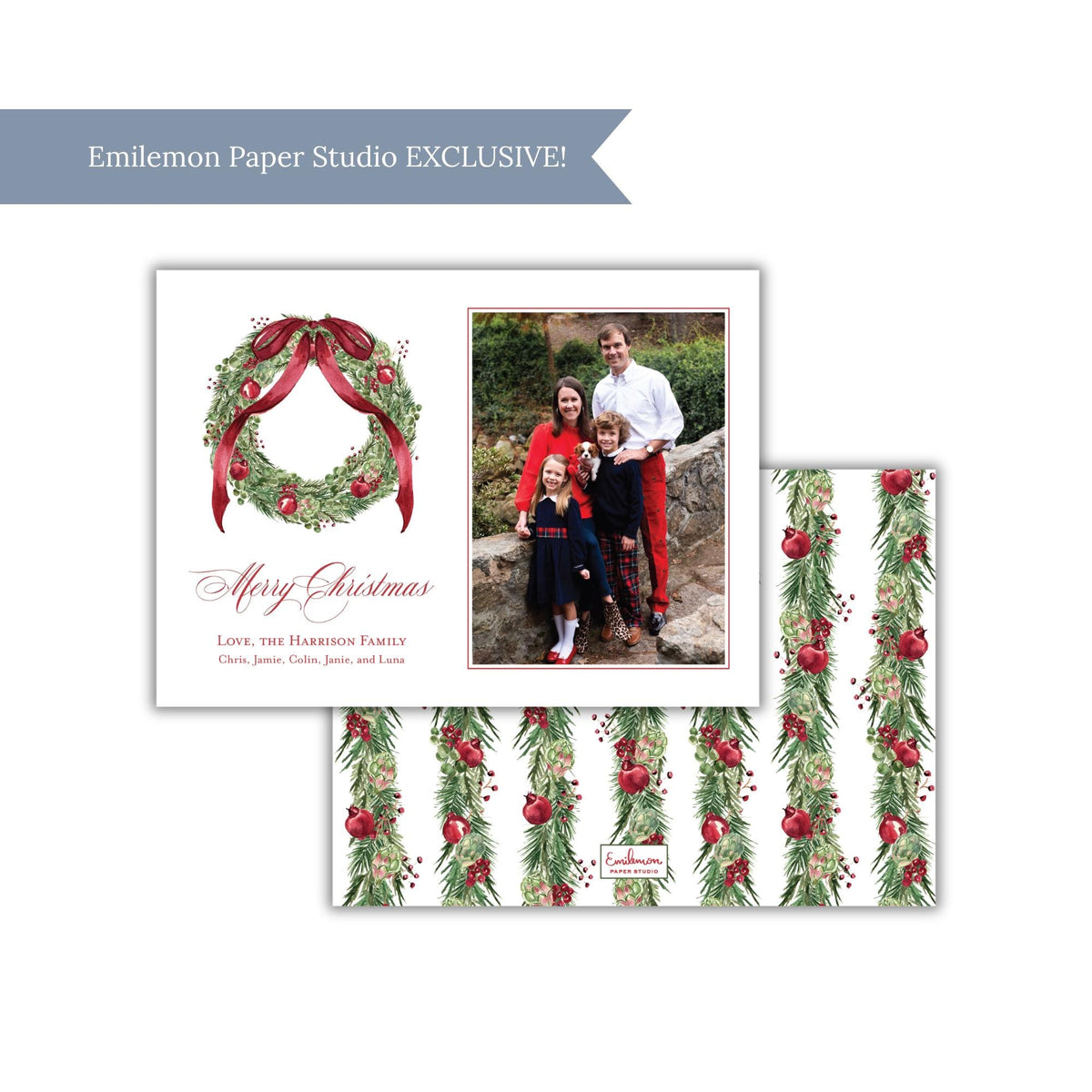 Pomegranate Wreath Christmas Card