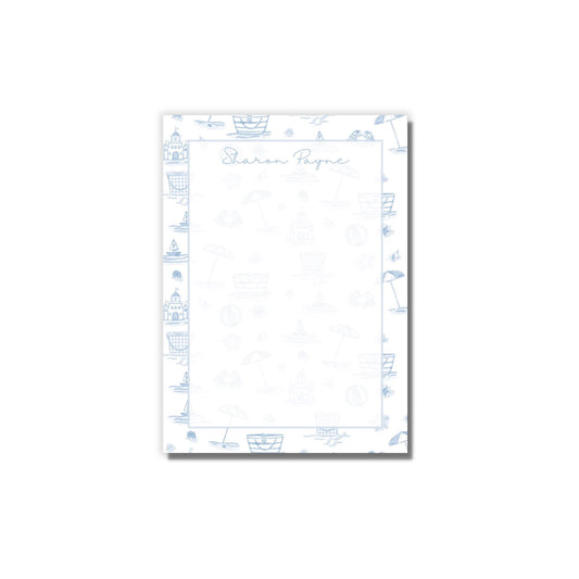 Beach Toile Notepad