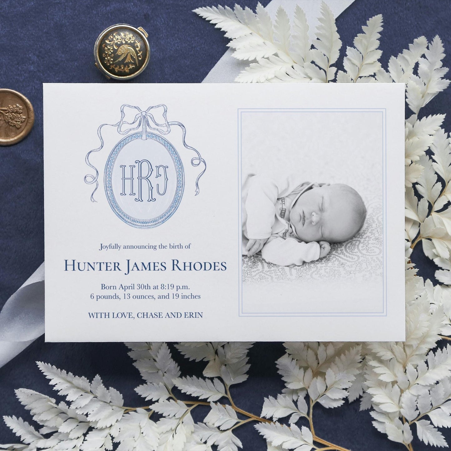 a card with a picture of a baby on it