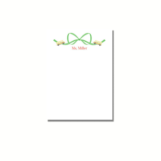 Schoolbus Bow Notepad