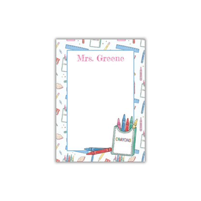 Colorful Crayons Teacher Notepad