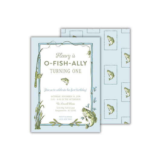 O-Fish-ally One Birthday Invitation