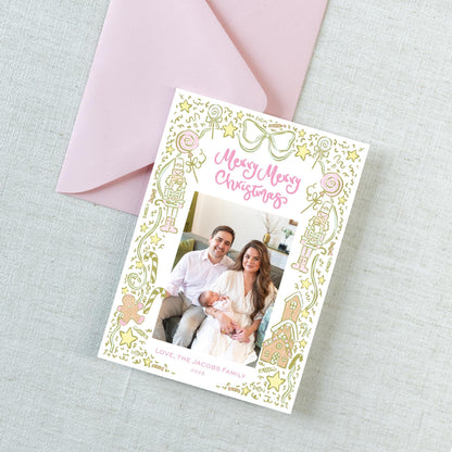 Candy Christmas Card - Yellow/Pink