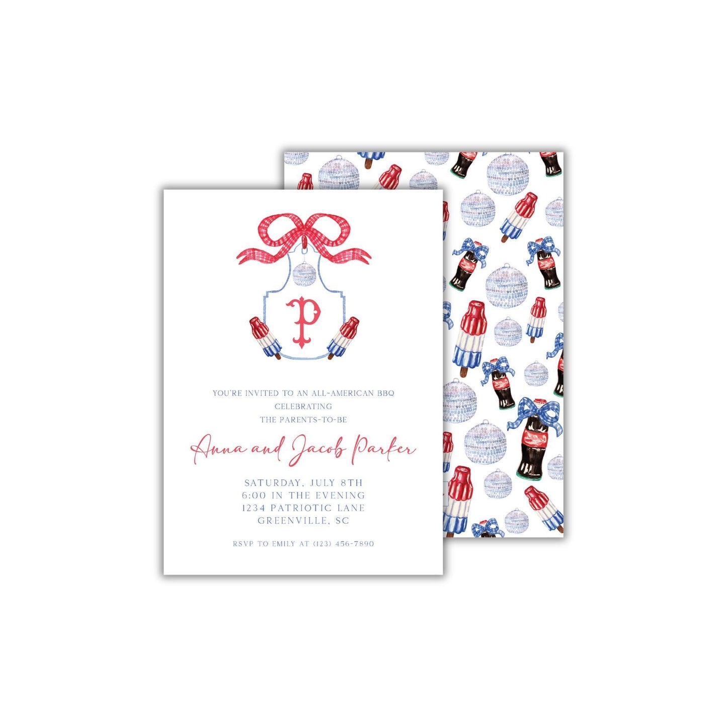 Retro Americana Baby Shower Invitation