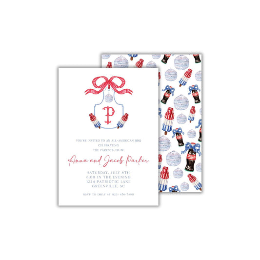 Retro Americana Baby Shower Invitation