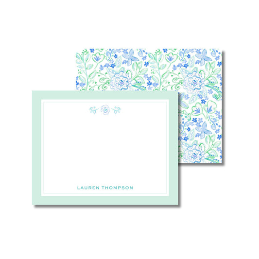 Aqua Paisley Notecards
