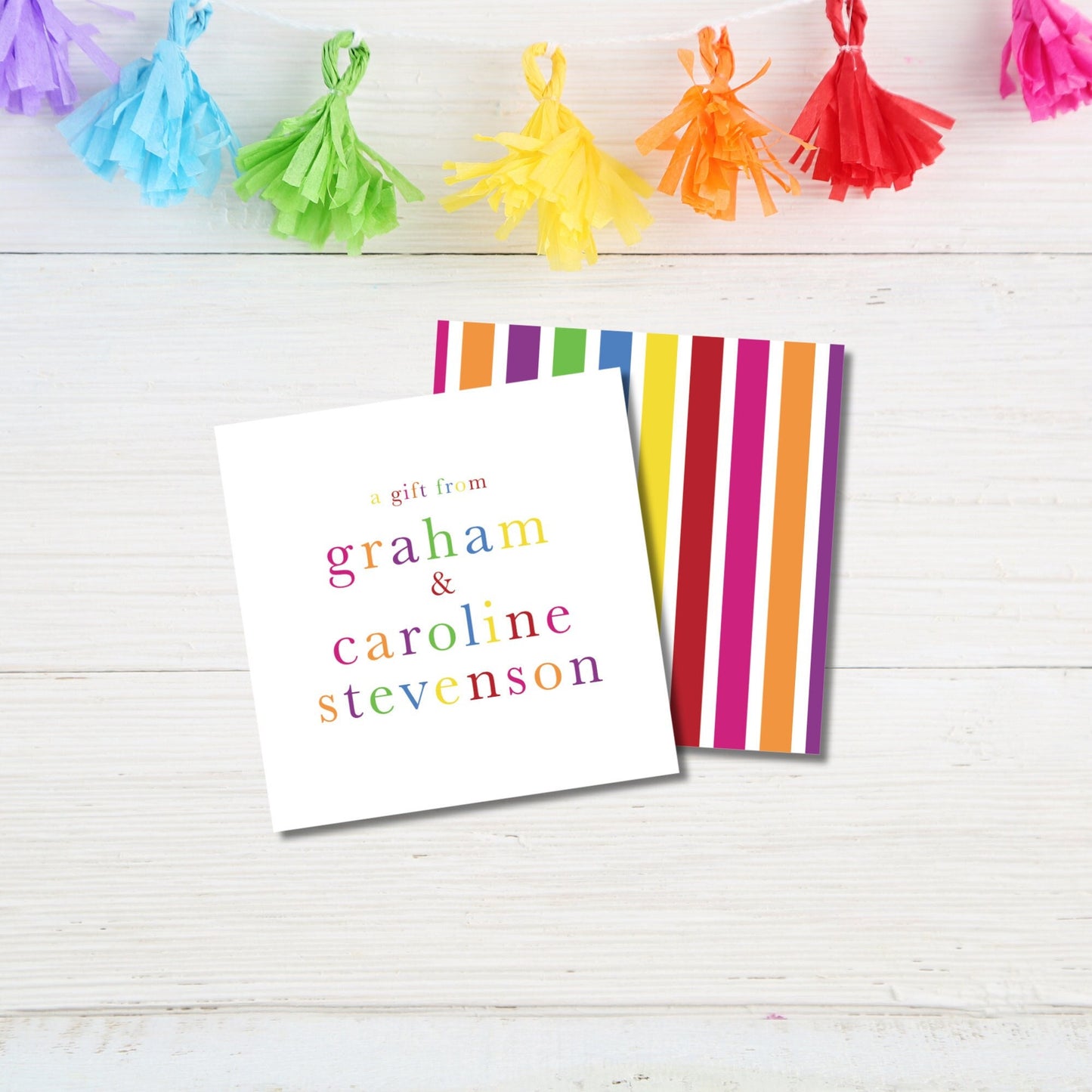 Rainbow Stripe Enclosure Cards